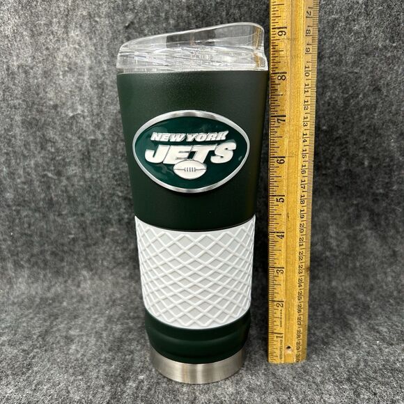 New York JETS Football Stainless Steel Tumbler 24oz w/ Lid - Picture 1 of 10